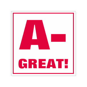 Tampon Auto-encreur Timbre de classement de l'enseignant : A-, GRAND!