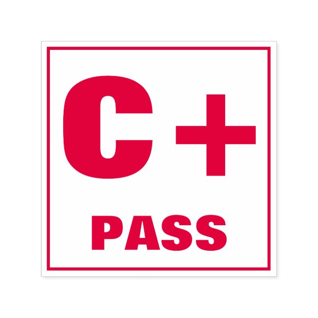 Tampon Auto-encreur Timbre de classement de l'enseignant : C+, PASS (Design)
