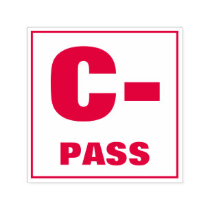 Tampon Auto-encreur Timbre de classement de l'enseignant : C-, PASS