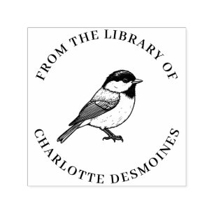 Tampon Auto-encreur Timbre de livre de chickadee personnalisé Librairi
