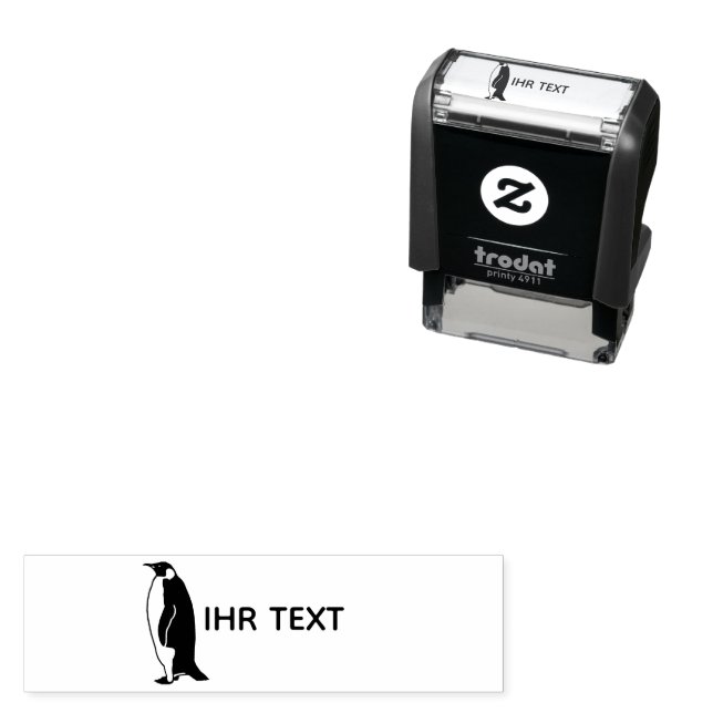 Tampon Auto-encreur Timbre de nom "Penguin" (En situation)