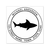 Timbre en caoutchouc autoportant de requin