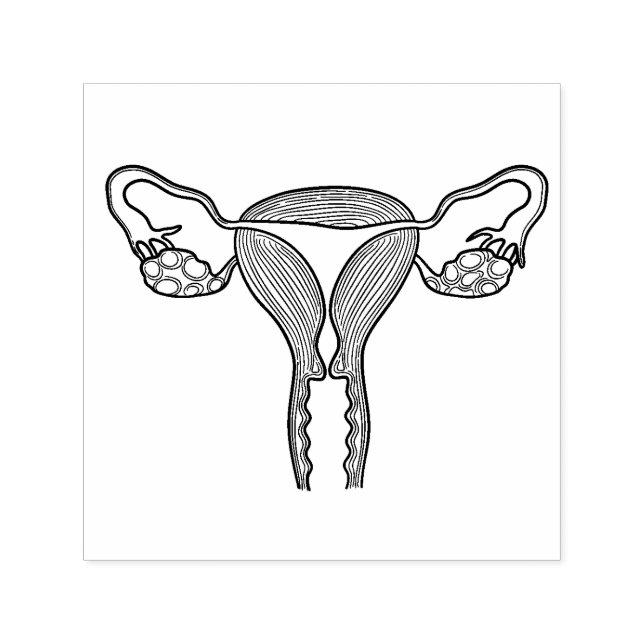 Tampon Auto-encreur Timbre en caoutchouc de naissance Uterus (Design)