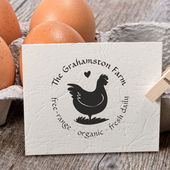 Tampon Auto-encreur Timbre en carton d'oeuf rustique personnalisé en d (Rubber Stamp Mock-up)