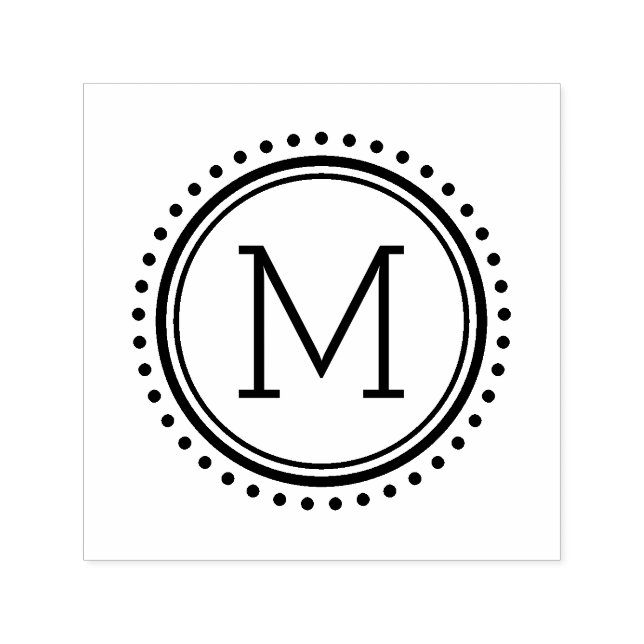 Tampon Auto-encreur Timbre Monogramme de la famille Cercle pointillé (Design)