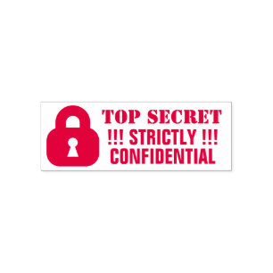 Tampon Auto-encreur Top Secret strictement confidentiel keyhole padloc