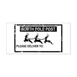Tampon Auto-encreur Transporteur de courrier du Pôle Nord de Père Noël