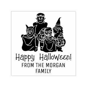 Tampon Auto-encreur Trick r Traitements Silhouette Happy Halloween Voe