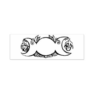 Tampon Auto-encreur Triple Moon Bloom pagan symbole wiccan lune
