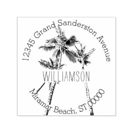 Tampon Auto-encreur Tropical Palm Trees Adresse de retour