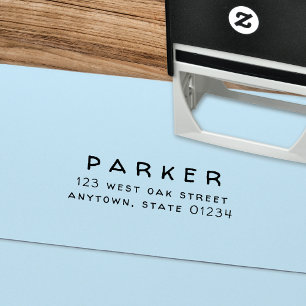 Tampon Auto-encreur Type de gras simple Adresse de retour manuscrite