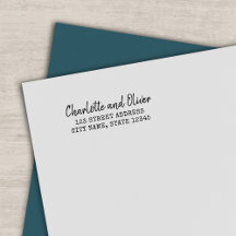 Typewriter et nom de script Couple Adresse de reto