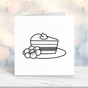 Tampon Auto-encreur Une tranche de gâteau sur une plaque