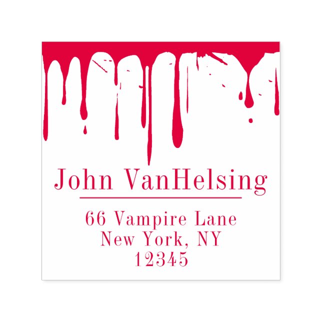 Tampon Auto-encreur Vampire dégoulinant du sang - Halloween Bloddy Meu (Design)