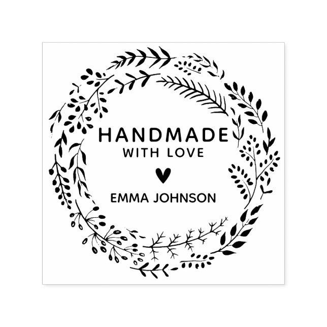 Tampon Auto-encreur Verdure Botanique Serre Faite À La Main Avec Amour (Design)