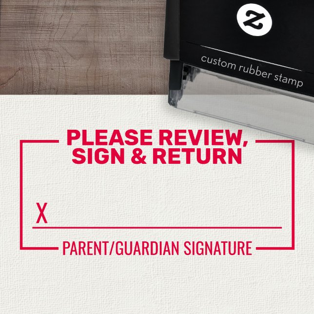 Tampon Auto-encreur Veuillez consulter le formulaire de retour de sign (Custom Teacher Stamp - Self Inking Rubber Stamp)