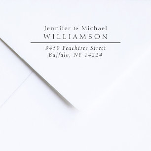 Tampon Auto-encreur Vintage Script Simple Mariage Adresse de retour