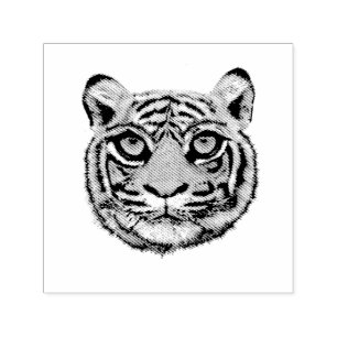 Tampon Auto-encreur Visage de jeune tigre chat sauvage