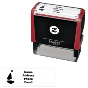 Tampon Auto-encreur Voilier Black & White Adresse de retour personnali