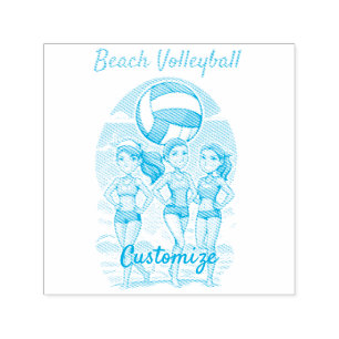 Tampon Auto-encreur Volleyball de plage filles Thunder_Cove