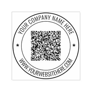 Tampon Auto-encreur Votre code QR et votre Modèle de timbres arrondis