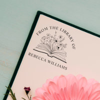 Votre Nom Livre Ouvert & Fleurs De la Bibliothèque