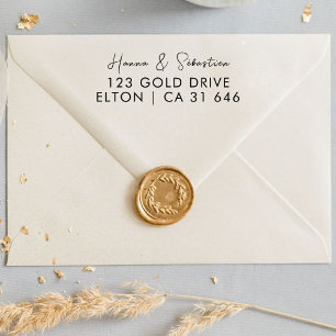 Tampon Auto-encreur weddin Couple Names Simple Typographie Mariage
