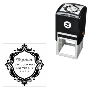 Tampon Auto-encreur weddin Couple Names Simple Typographie Mariage
