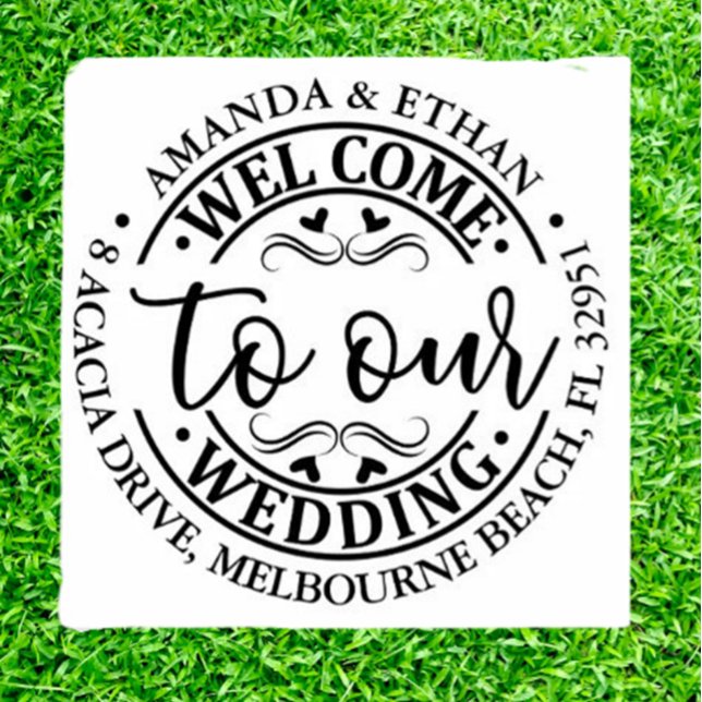 Tampon Auto-encreur Wedding  Simple  (Personalize your special day with a Wedding Simple Self-inking Stamp)