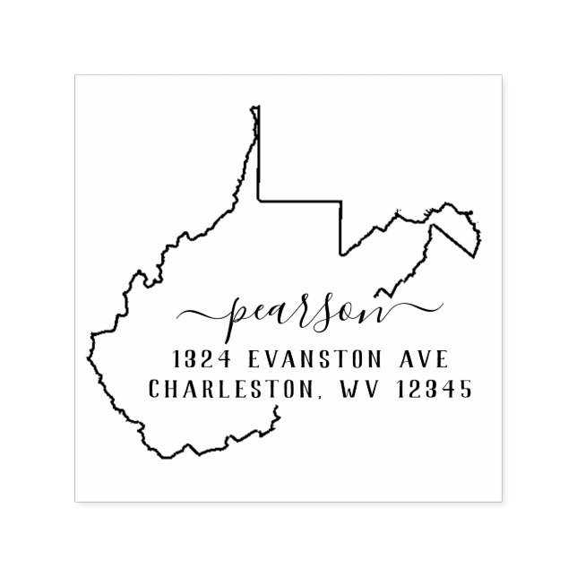 Tampon Auto-encreur West Virginia Retourner Adresse Stamp auto-allumag (Design)
