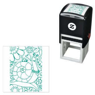 TAMPON AUTO-ENCREUR  WHIMSY GARDEN SNAIL & LADYBUG, BUG'S FLOWER GARDEN