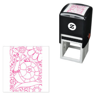 TAMPON AUTO-ENCREUR WHIMSY GARDEN SNAIL & LADYBUG, BUG'S FLOWER GARDEN