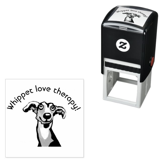 Tampon Auto-encreur whippet amour theraoy (En situation)