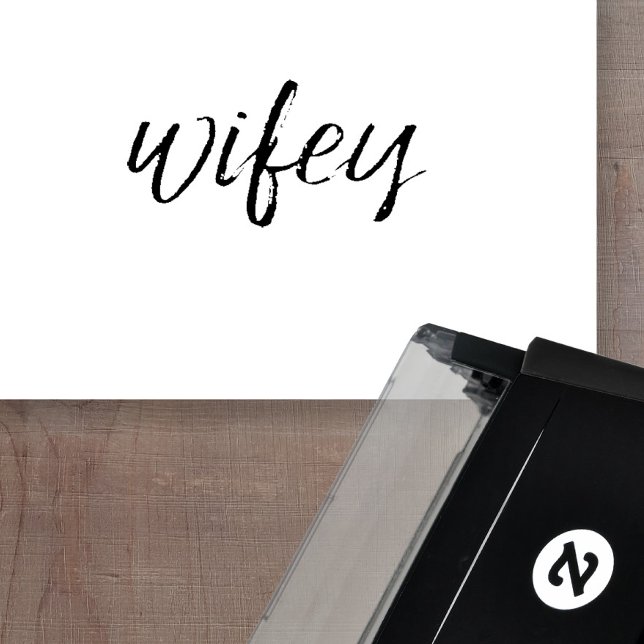 Tampon Auto-encreur Wifey - Whimsical Black Calligraphy pour la mariée (Créateur téléchargé)