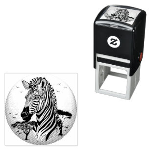 Tampon Auto-encreur Zebra African Savanna Wild Animal