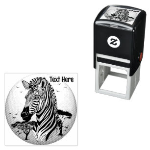 Tampon Auto-encreur Zebra African Savanna Wild Animal
