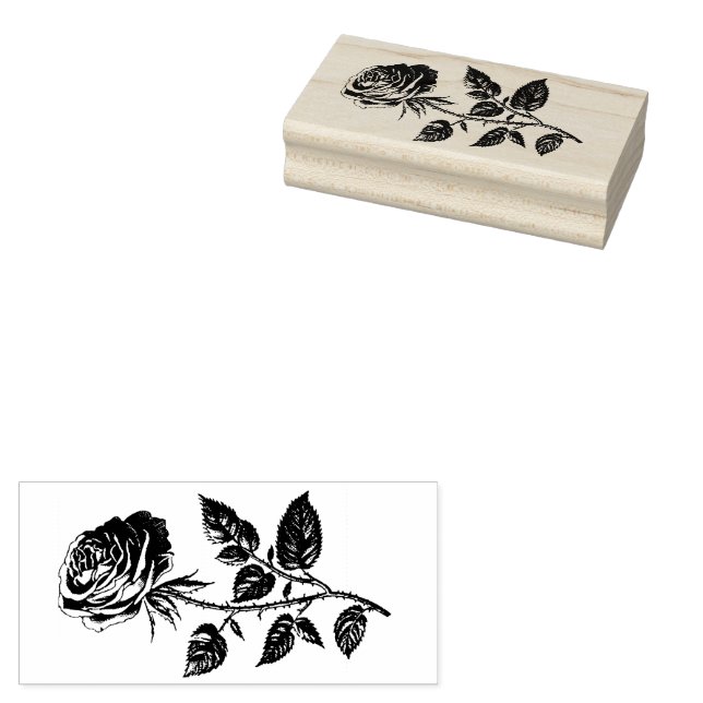 Tampon en bois de rose vintage (Tamponné)
