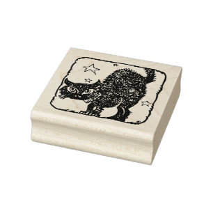 Tampon en bois NOIR vintage