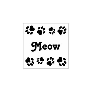 Tampon en caoutchouc carré de "Meow" avec des