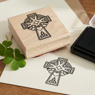 Tampon en caoutchouc croix Claddagh celtique