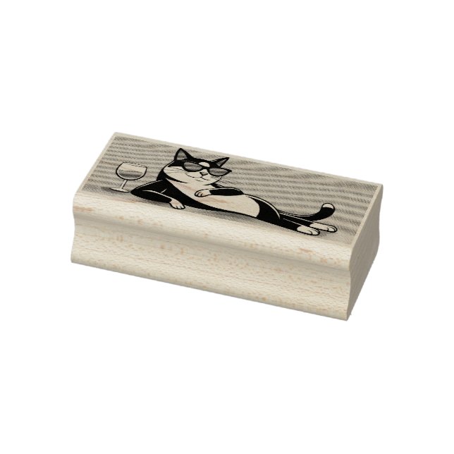 tampon en caoutchouc de chat en smoking cool (Tampon)