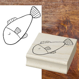 Tampon en caoutchouc de poisson de dessin animé fa
