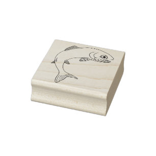 Tampon en caoutchouc de sourire mignon de poissons