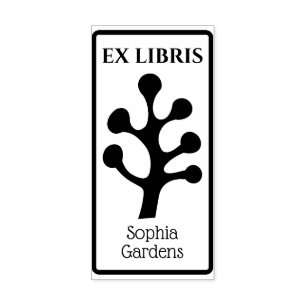Tampon en caoutchouc Ex Libris Arbre/Plante Abstra
