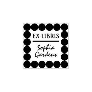 Tampon en caoutchouc Ex Libris moderne