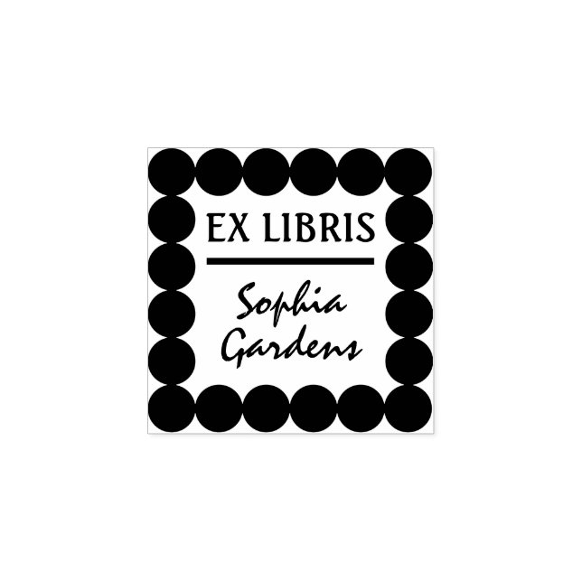 Tampon en caoutchouc Ex Libris moderne (Impression)