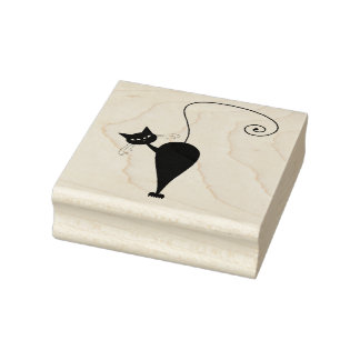 Tampon en caoutchouc personnalisé Scrappy Cat Blac