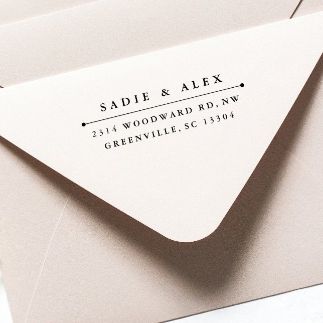 Tampon encreur d'adresse de retour "classique" (Simple Typography Couples Return Address Self Inking Stamp)
