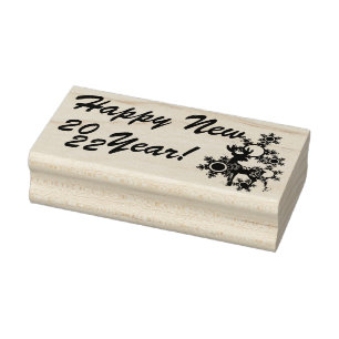 Tampon encreur en bois. Cerf de Noël du Nouvel An