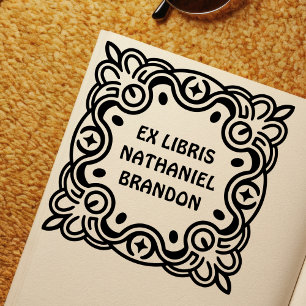 Tampon encreur Ex Libris Groovy Swirls pour livres
